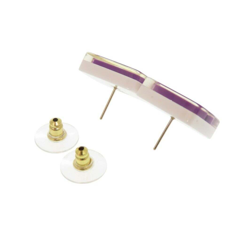 CHANEL Authentic Pink Logo Earrings - Picture 5 of 7